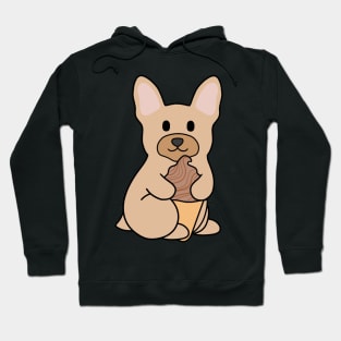 Cream French Bulldog Ice Cream Chocolate Hoodie